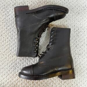 Dublin Lace Up Paddock Boots In Brown Kids Childs C10 Leather Vintage Look READ
